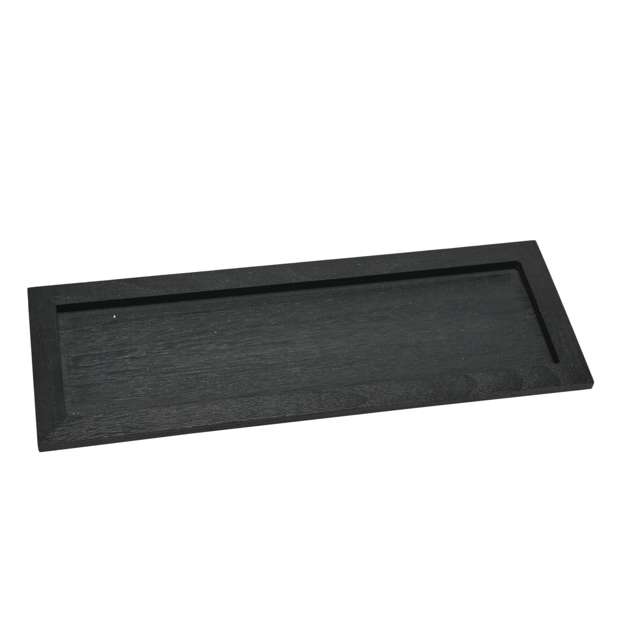 Hello Honey® Black Wood Tray with Glass Bottle Vases Set